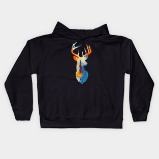 Abstract stag bust - deer Kids Hoodie